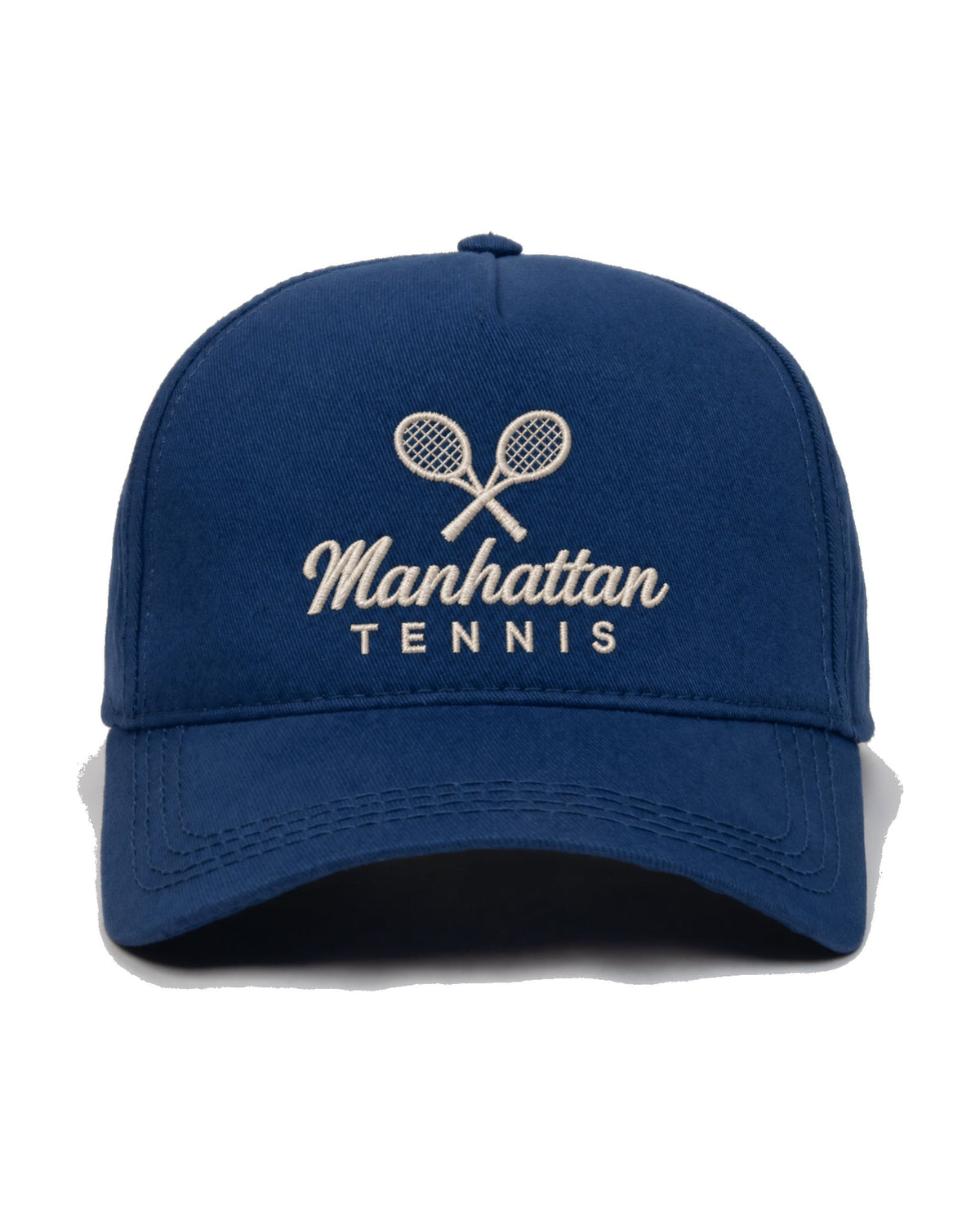 custom tennis club cap — custom embroidered cap, front view