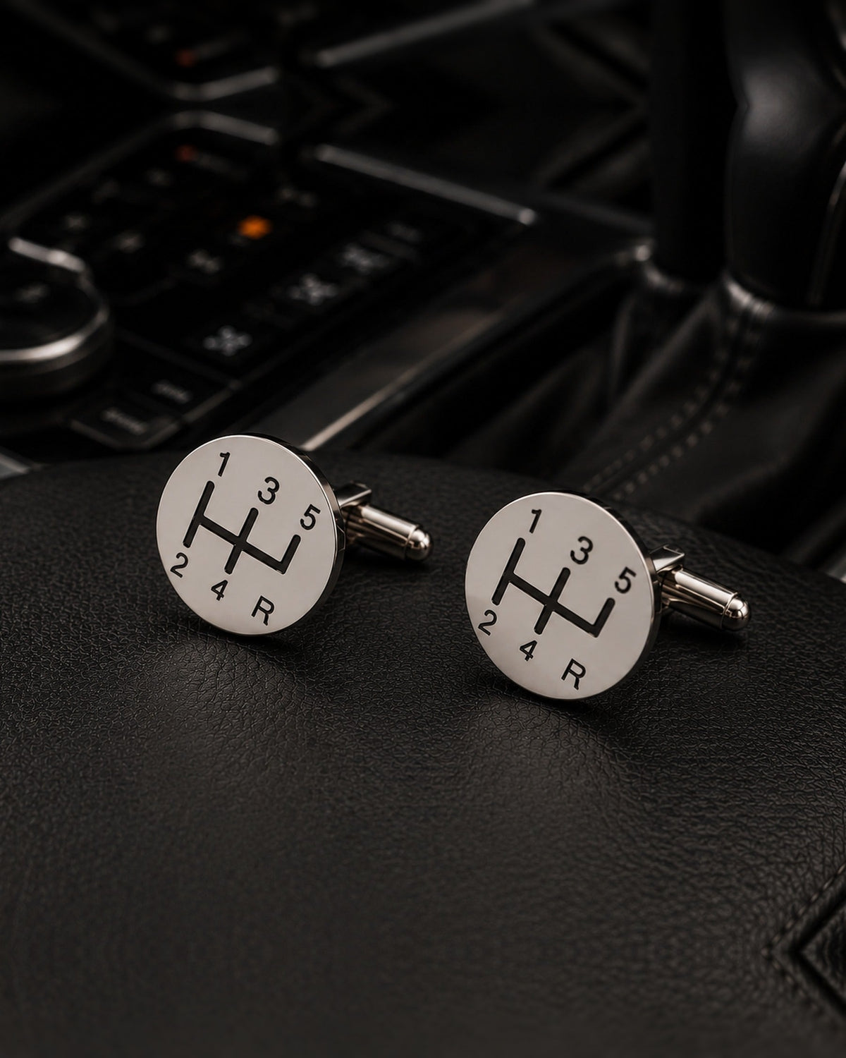 Gear Shift Cufflinks | Personalized Engraved Manual Transmission Car Lover Gift