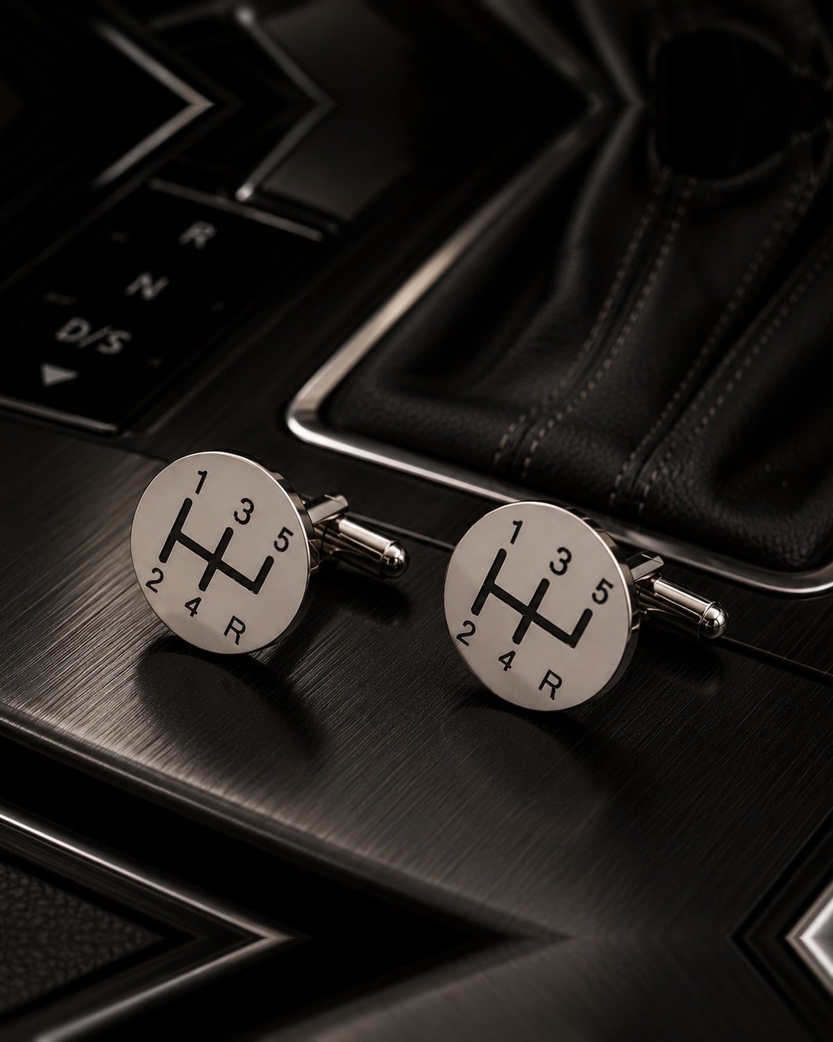 Gear Shift Cufflinks | Personalized Engraved Manual Transmission Car Lover Gift