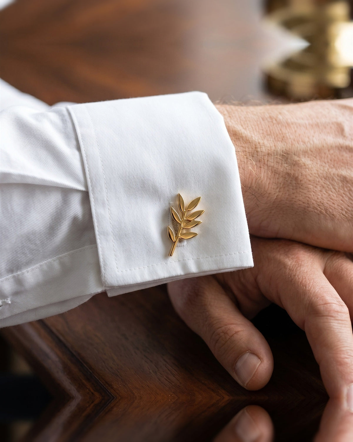 Olive Branch Cufflinks | Personalized Engraved Wedding Gift for Groom