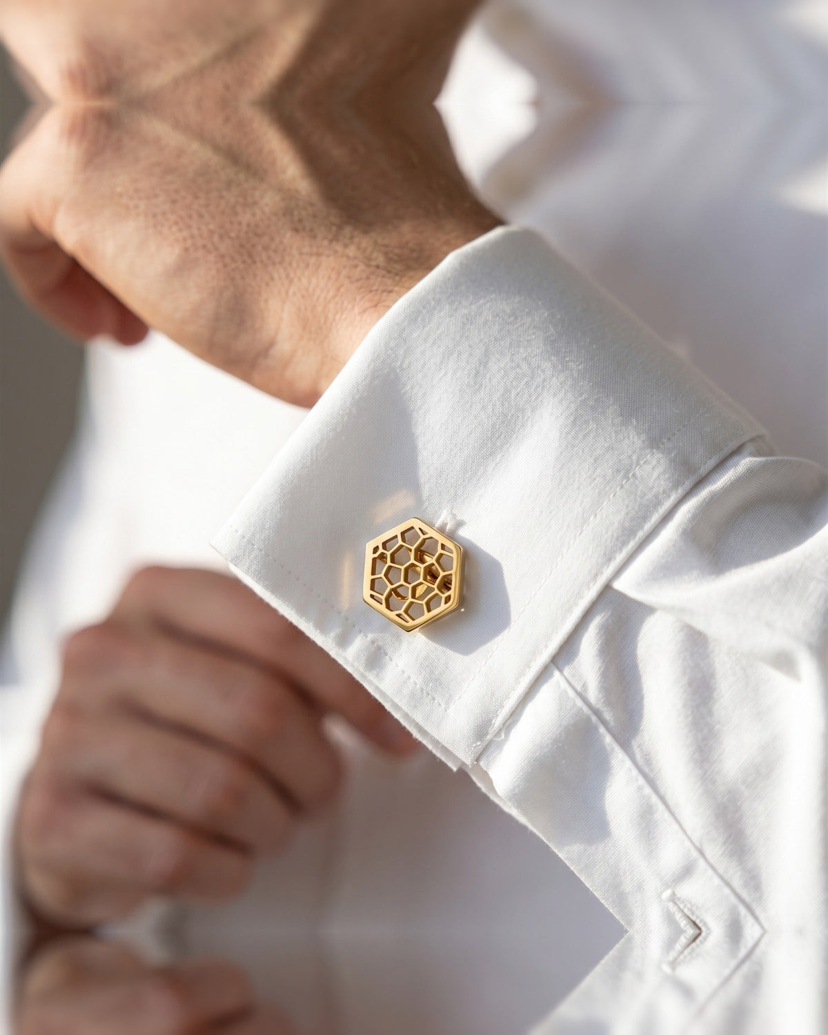Personalized Honeycomb Cufflinks | Engraved Hexagon Groom & Groomsmen Gift