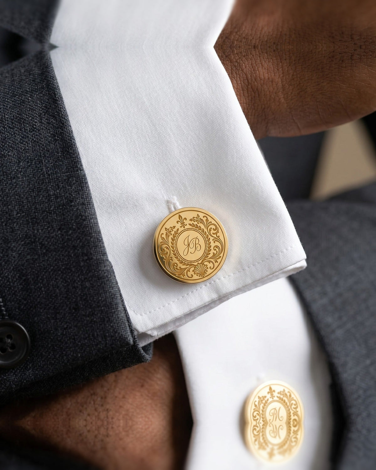 Personalized Monogram Cufflinks | Custom Engraved Initial Wedding & Groom Gift