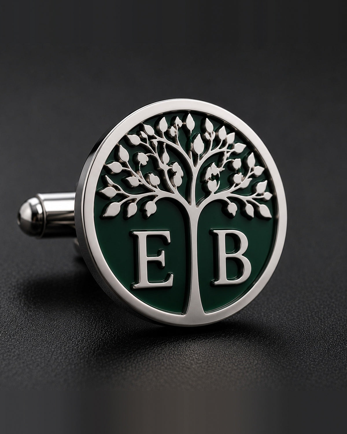 Personalized Tree of Life Cufflinks | Custom Green Monogram Initial Gift