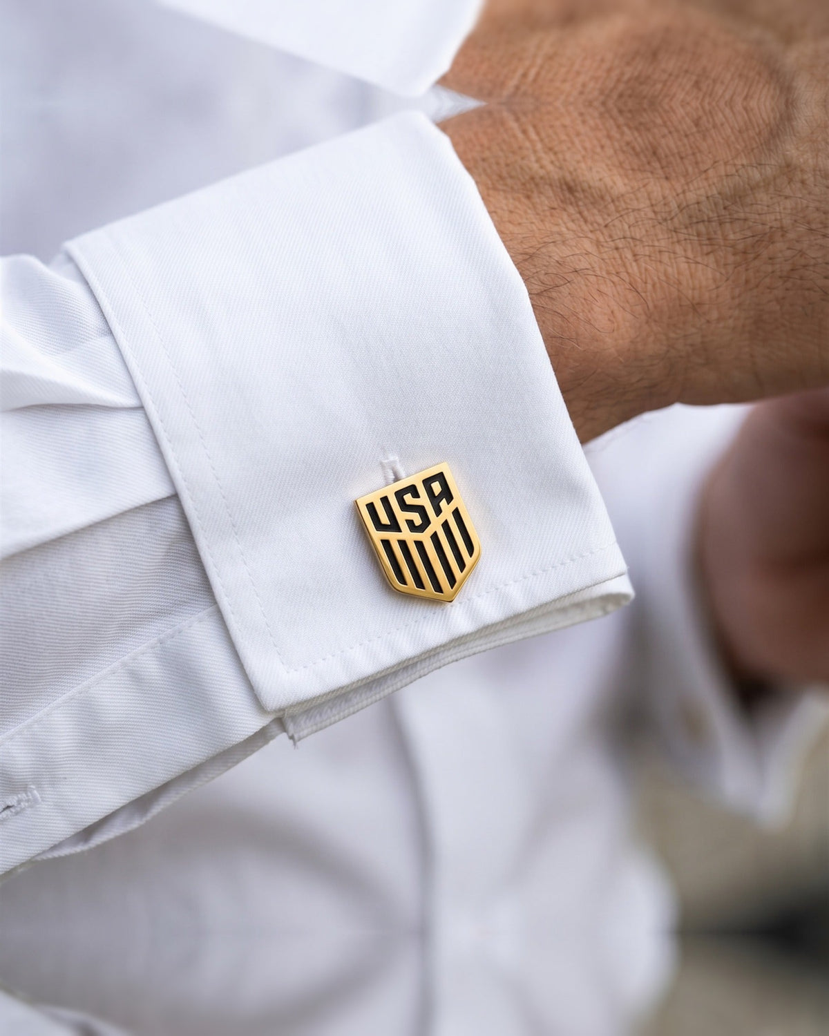 USA Shield Cufflinks | Personalized Engraved Patriotic Gift for Men