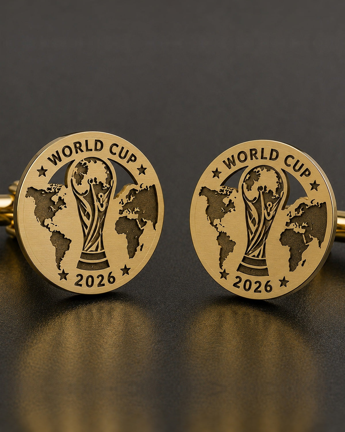 World Cup 2026 Trophy Cufflinks | Personalized Engraved Soccer Fan Gift