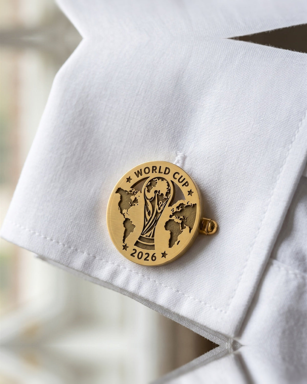 World Cup 2026 Trophy Cufflinks | Personalized Engraved Soccer Fan Gift